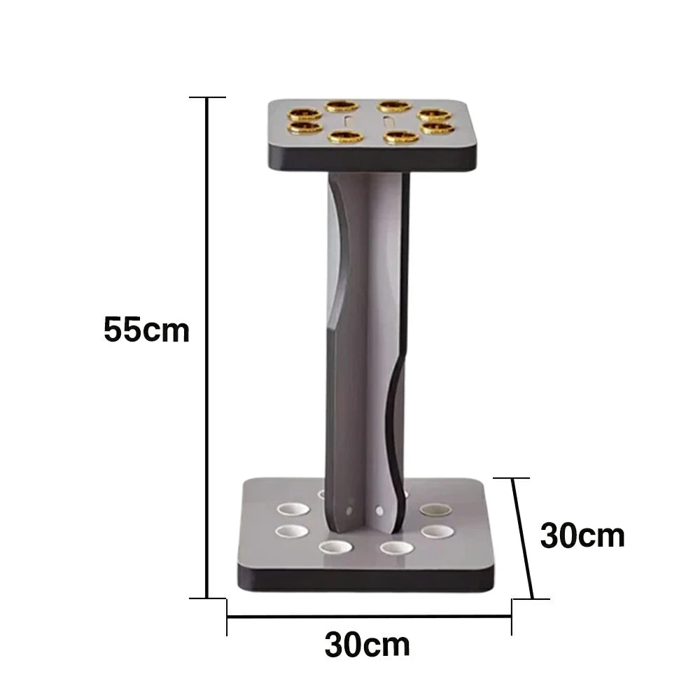 ARIX 8-Hole Cue Rack Space-Saving Stable Build Compact Stand Design Wall-Optimised Storage with Smooth Protective Edges - Grey