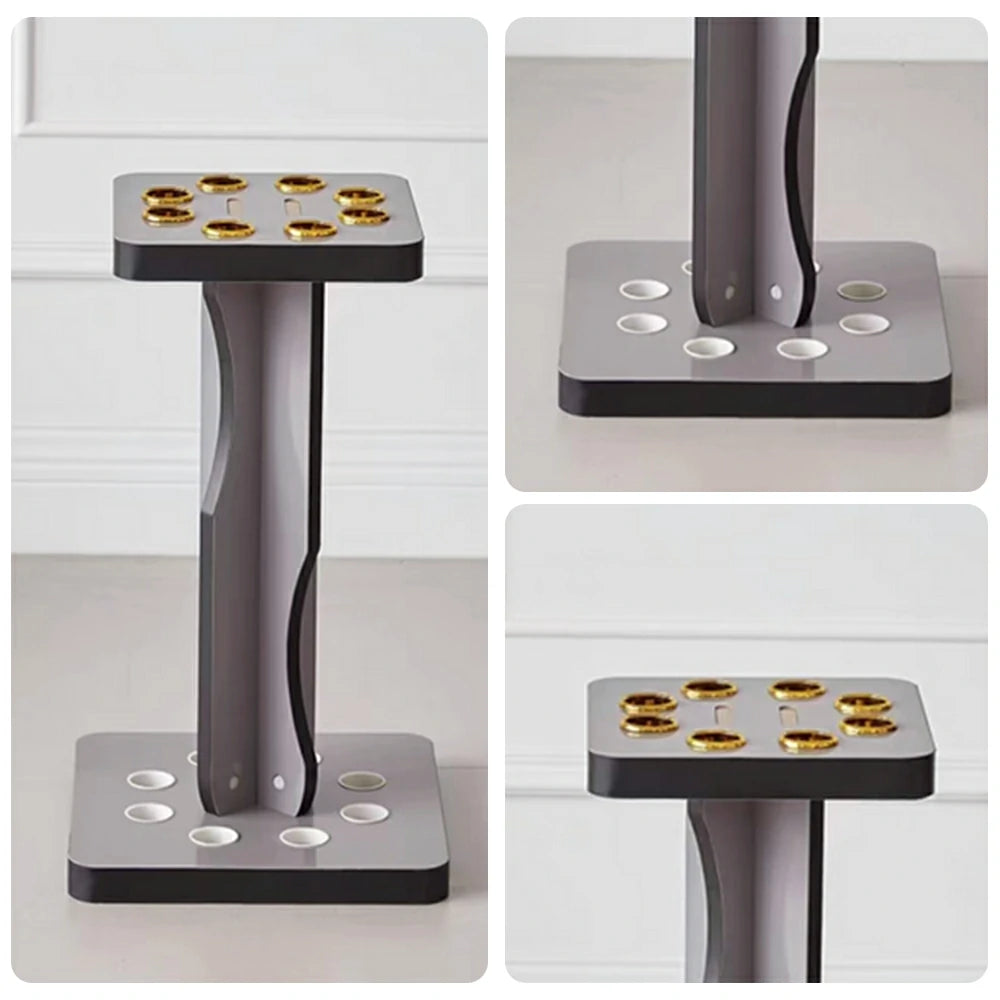 ARIX 8-Hole Cue Rack Space-Saving Stable Build Compact Stand Design Wall-Optimised Storage with Smooth Protective Edges - Grey