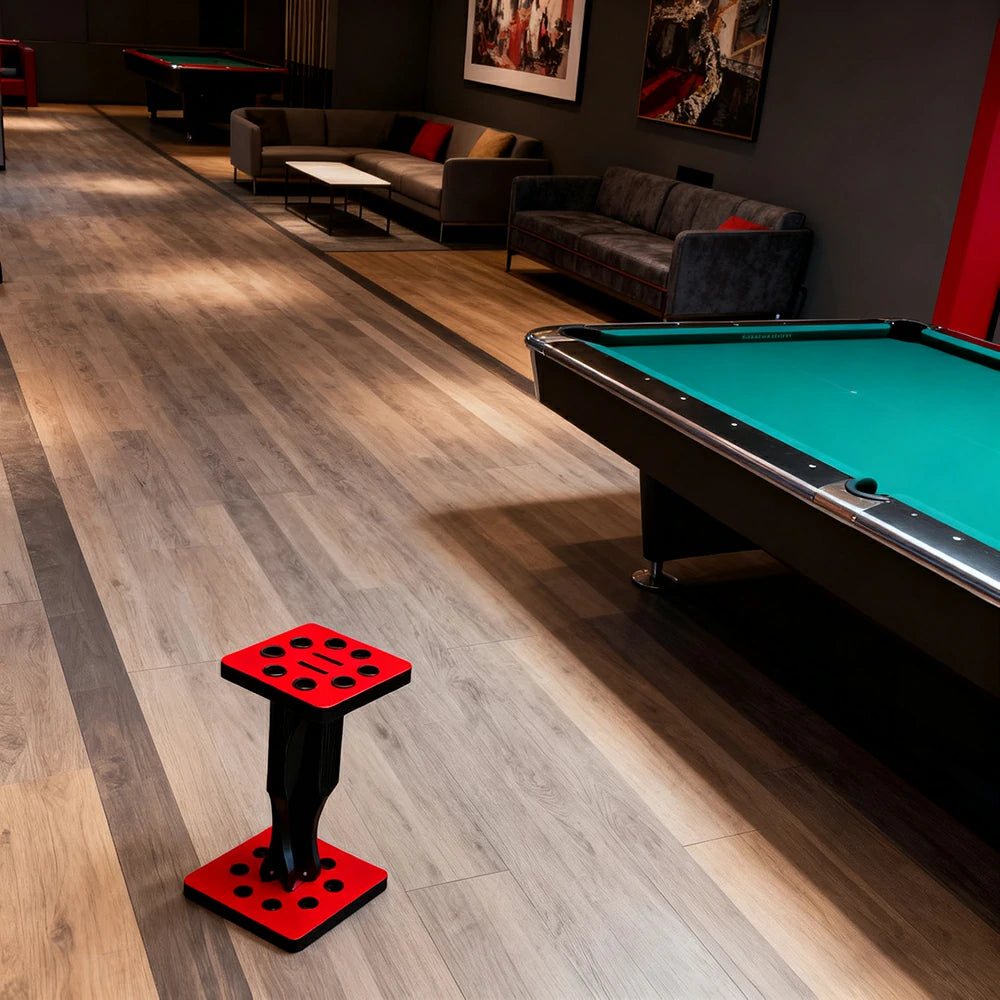 ARIX 8-Hole Cue Rack Space-Saving Stable Build Compact Stand Design Wall-Optimised Storage with Smooth Protective Edges - Red