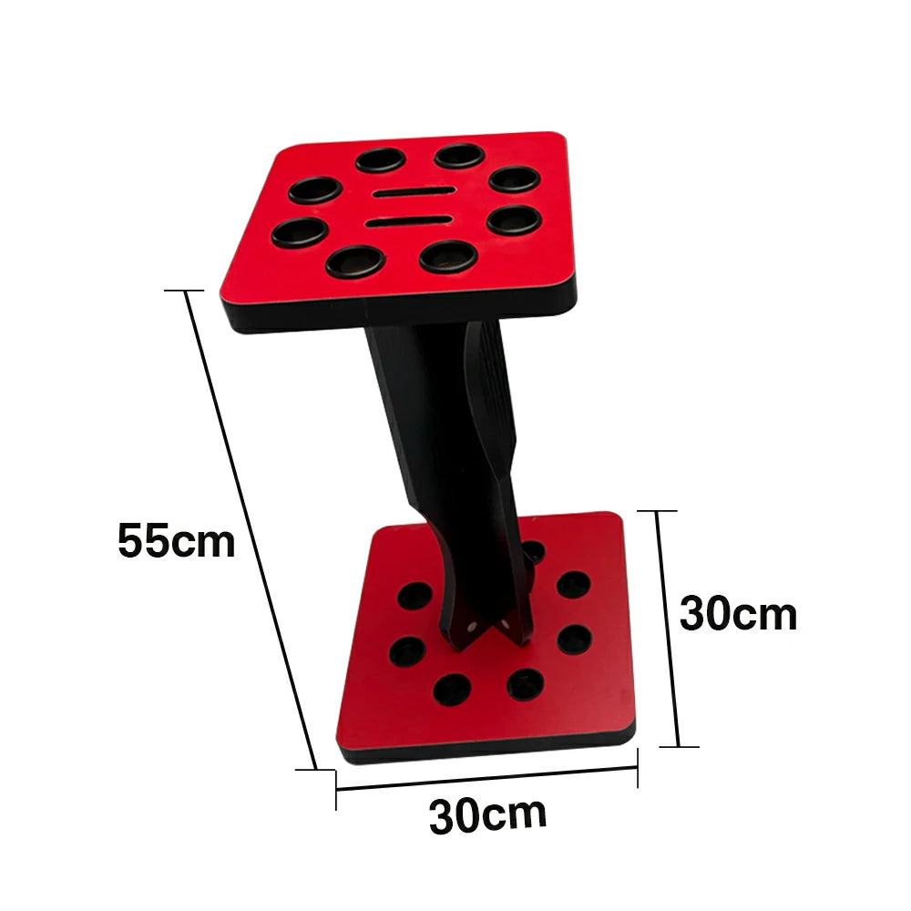 ARIX 8-Hole Cue Rack Space-Saving Stable Build Compact Stand Design Wall-Optimised Storage with Smooth Protective Edges - Red