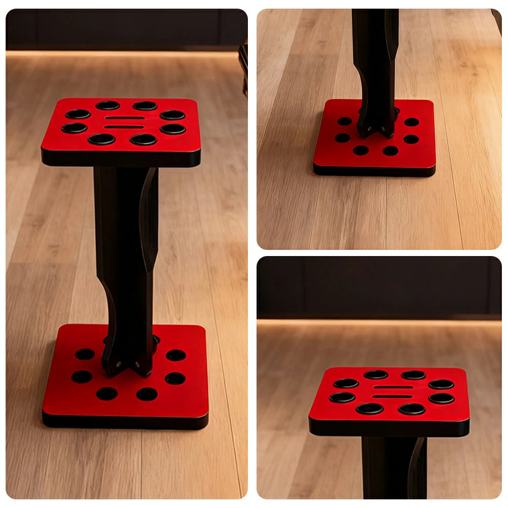 ARIX 8-Hole Cue Rack Space-Saving Stable Build Compact Stand Design Wall-Optimised Storage with Smooth Protective Edges - Red