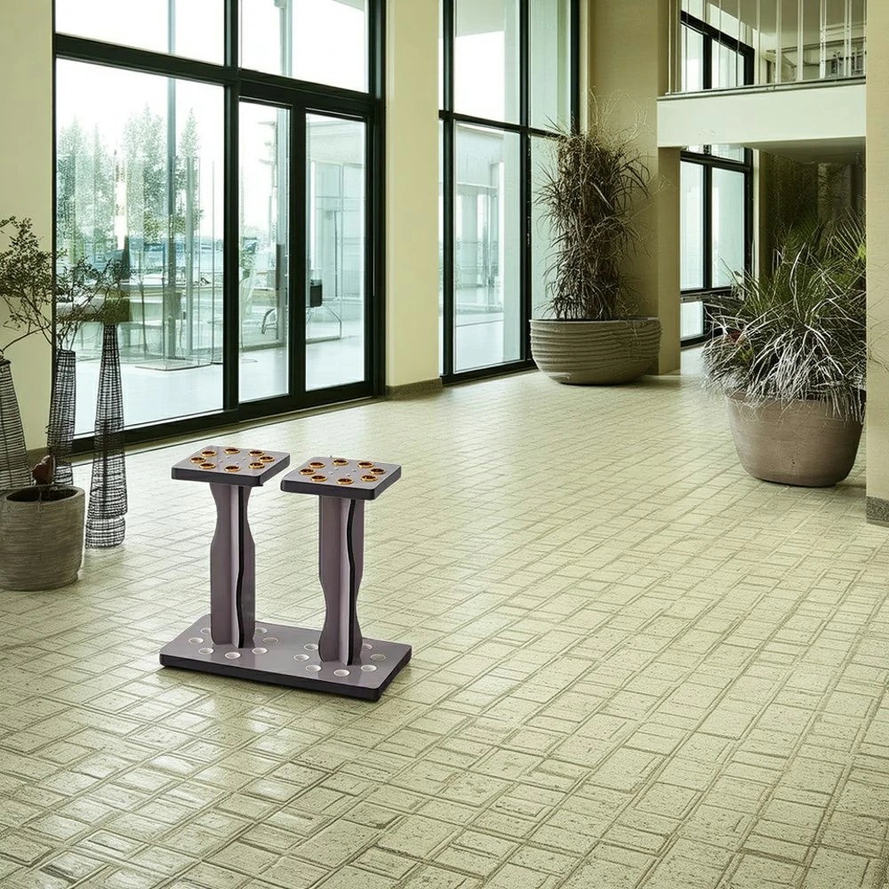 ARIX 16-Hole Cue Rack Space-Saving Stable Build Compact Stand Design Wall-Optimised Storage with Smooth Protective Edges - Grey