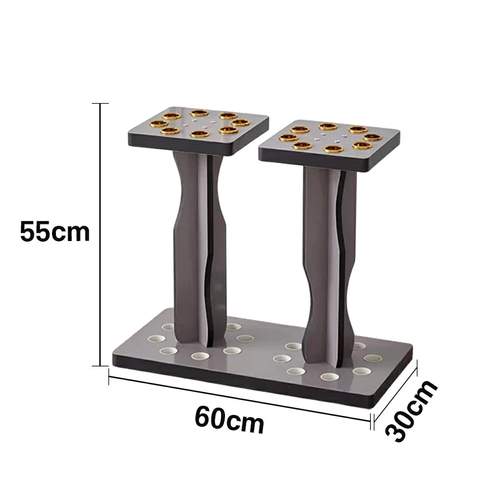 ARIX 16-Hole Cue Rack Space-Saving Stable Build Compact Stand Design Wall-Optimised Storage with Smooth Protective Edges - Grey