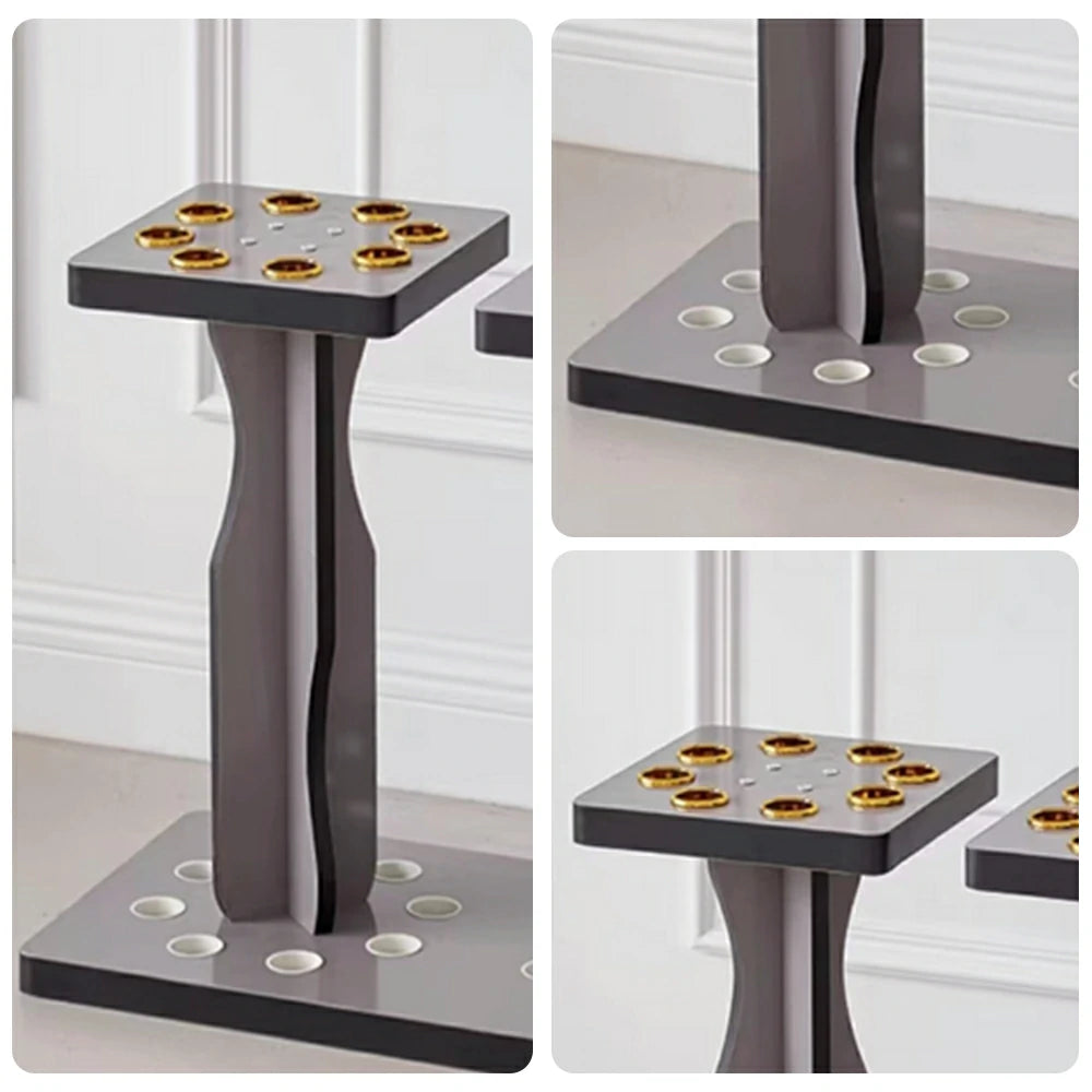 ARIX 16-Hole Cue Rack Space-Saving Stable Build Compact Stand Design Wall-Optimised Storage with Smooth Protective Edges - Grey