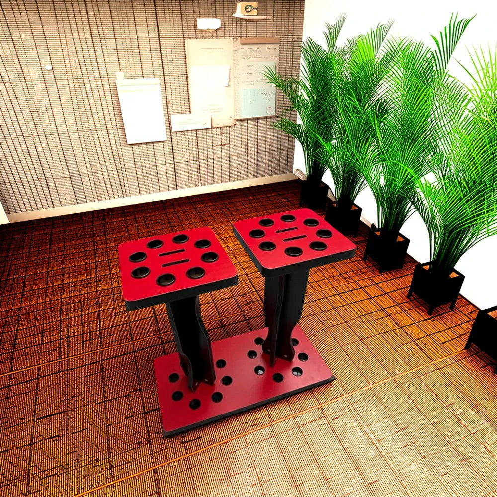 ARIX 16-Hole Cue Rack Space-Saving Stable Build Compact Stand Design Wall-Optimised Storage with Smooth Protective Edges - Red