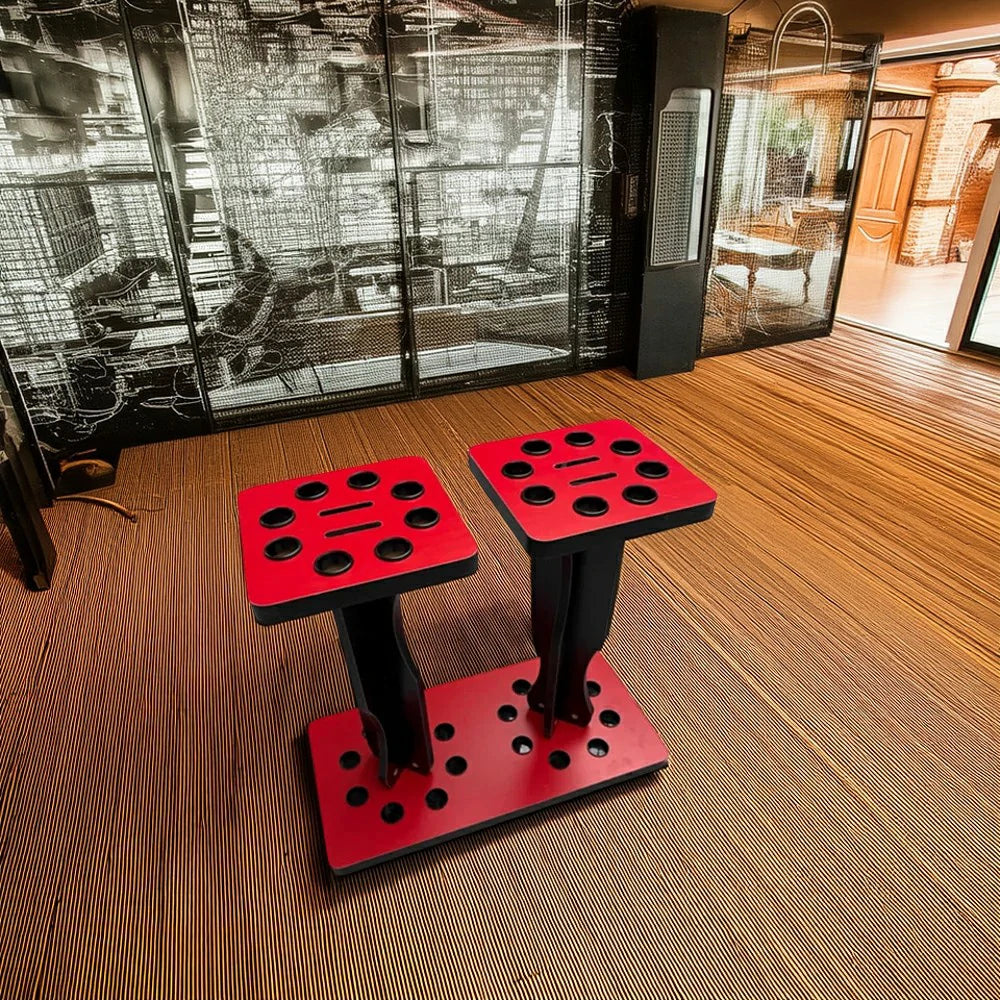 ARIX 16-Hole Cue Rack Space-Saving Stable Build Compact Stand Design Wall-Optimised Storage with Smooth Protective Edges - Red