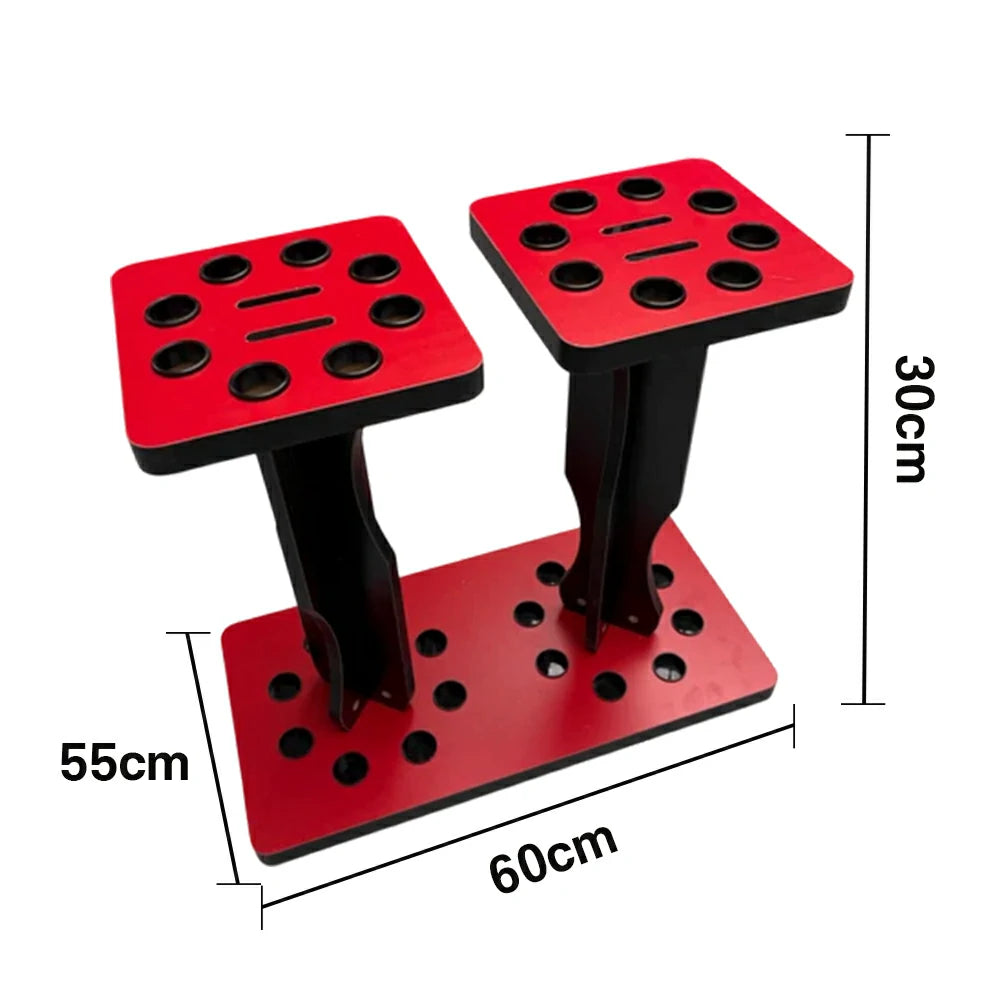 ARIX 16-Hole Cue Rack Space-Saving Stable Build Compact Stand Design Wall-Optimised Storage with Smooth Protective Edges - Red