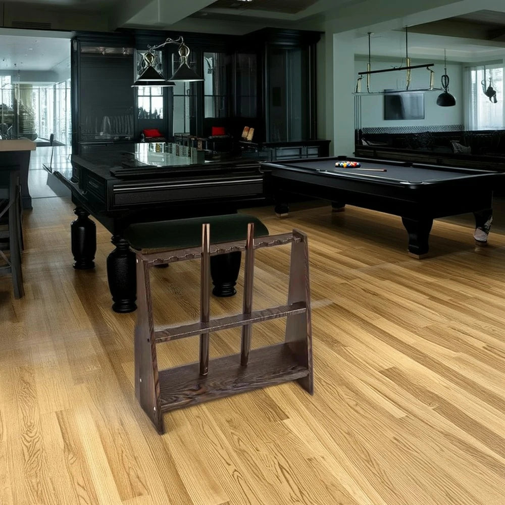 ARIX 10-Hole Cue Rack Space-Saving Stable Build Compact Stand Design Wall-Optimised Storage with Smooth Protective Edges - Coffee