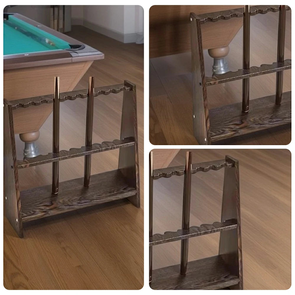 ARIX 10-Hole Cue Rack Space-Saving Stable Build Compact Stand Design Wall-Optimised Storage with Smooth Protective Edges - Coffee