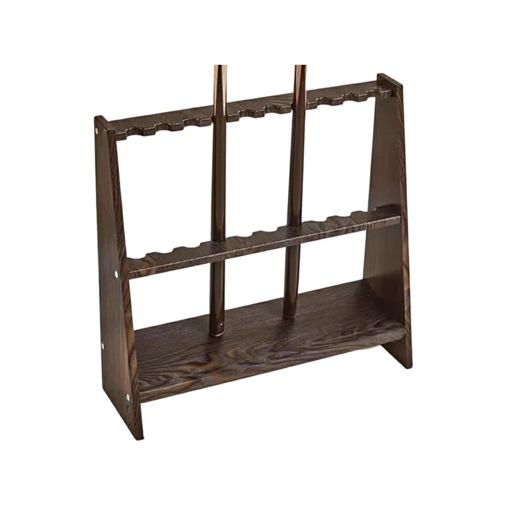 ARIX 10-Hole Cue Rack Space-Saving Stable Build Compact Stand Design Wall-Optimised Storage with Smooth Protective Edges - Coffee