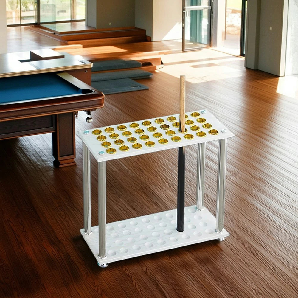ARIX 36-Hole Cue Rack Space-Saving Stable Build Floor-Standing Design Corner-Friendly Placement with Stable Base Support - White