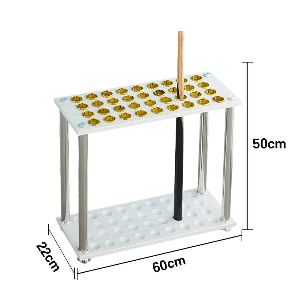 ARIX 36-Hole Cue Rack Space-Saving Stable Build Floor-Standing Design Corner-Friendly Placement with Stable Base Support - White
