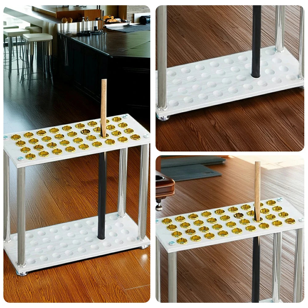 ARIX 36-Hole Cue Rack Space-Saving Stable Build Floor-Standing Design Corner-Friendly Placement with Stable Base Support - White