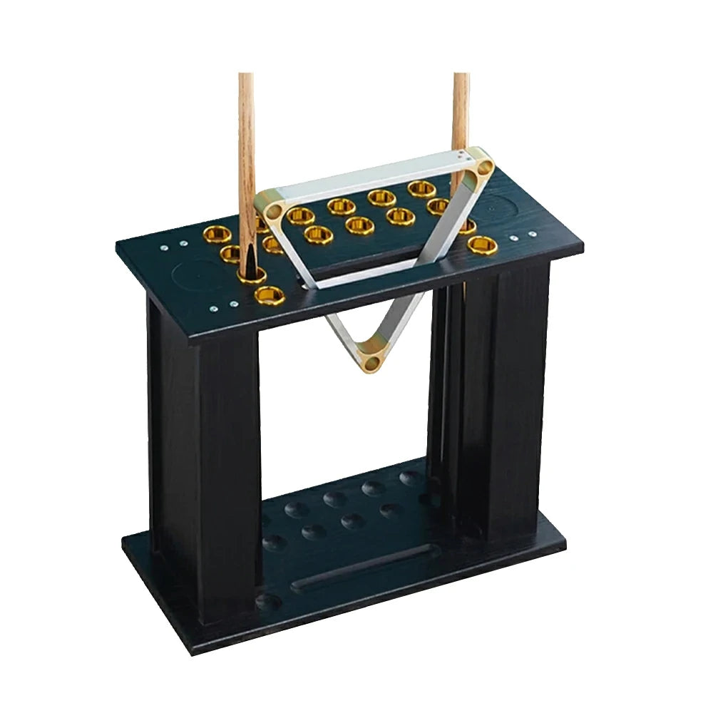 ARIX Wooden Floor Cue Rack Free-Standing Billiard Stick Holder Solid Wood Design Space-Saving and Durable - Black