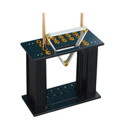 ARIX Wooden Floor Cue Rack Free-Standing Billiard Stick Holder Solid Wood Design Space-Saving and Durable - Black