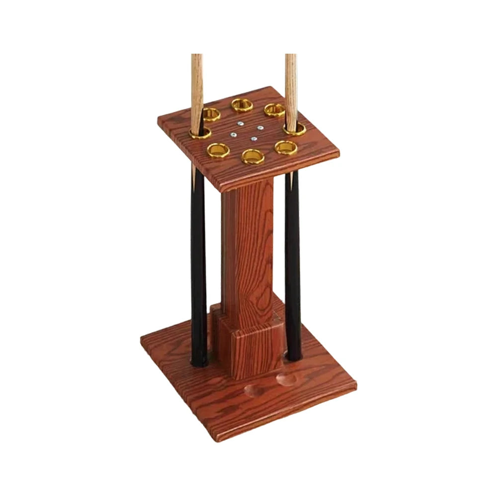 ARIX 8-Hole Cue Rack Space-Saving Stable Build Straight-Tube Square Design Corner-Friendly Placement with Stable Base Support - Walnut