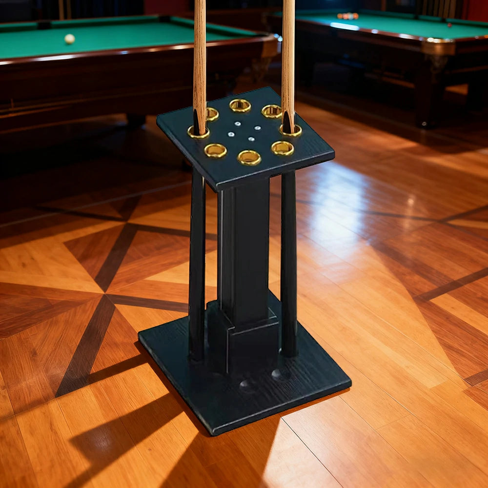 ARIX 8-Hole Cue Rack Space-Saving Stable Build Straight-Tube Square Design Corner-Friendly Placement with Stable Base Support - Black