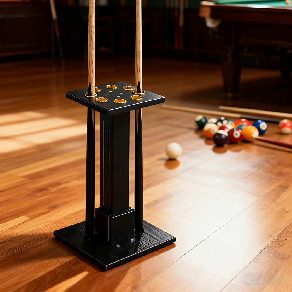 ARIX 8-Hole Cue Rack Space-Saving Stable Build Straight-Tube Square Design Corner-Friendly Placement with Stable Base Support - Black
