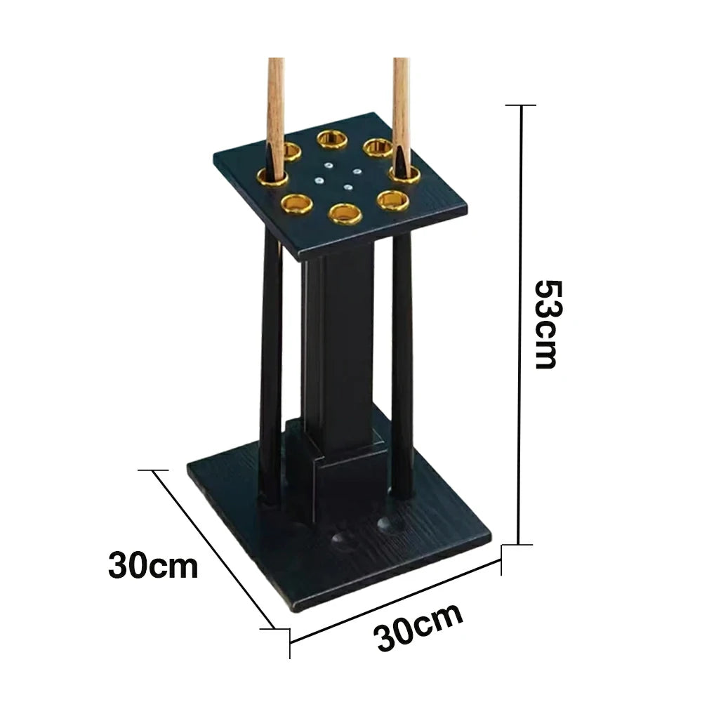 ARIX 8-Hole Cue Rack Space-Saving Stable Build Straight-Tube Square Design Corner-Friendly Placement with Stable Base Support - Black