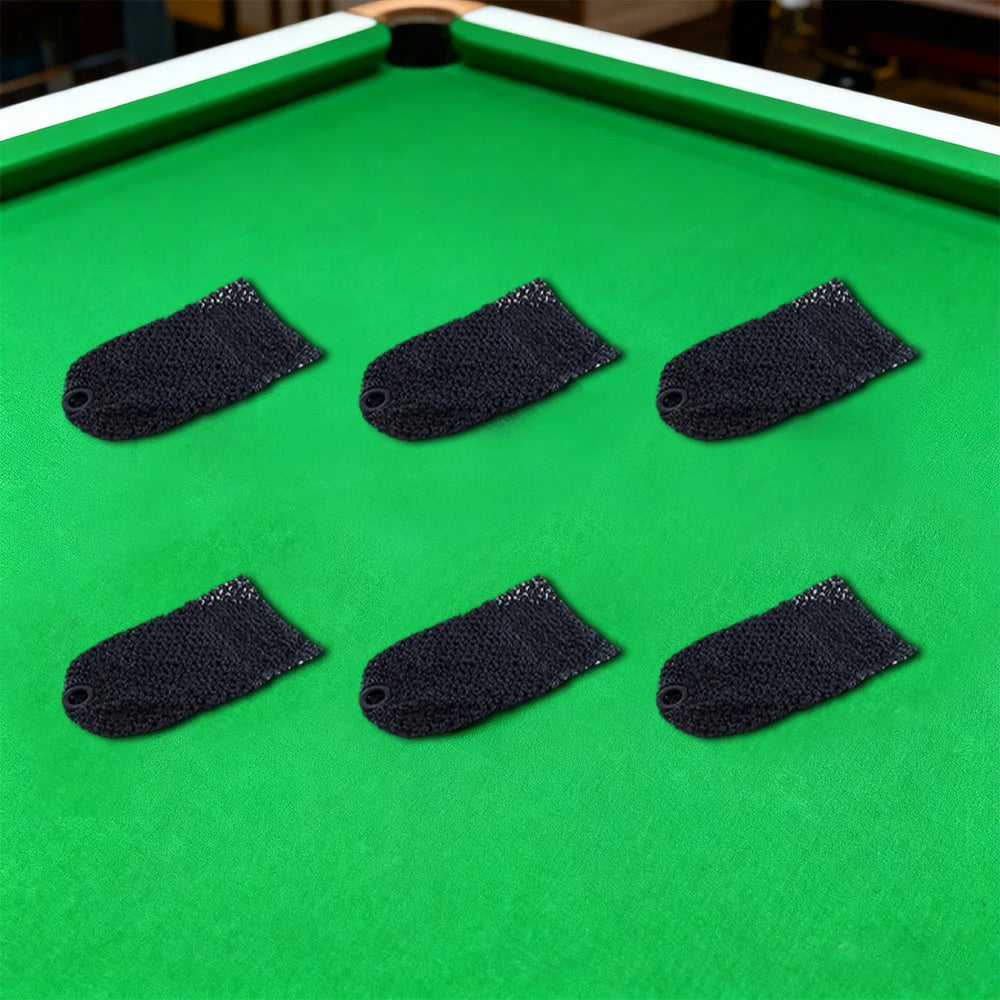 ARIX Deluxe Billiard Pocket Nets, Thick Cotton–Nylon Replacement Set 6-Pack - Black