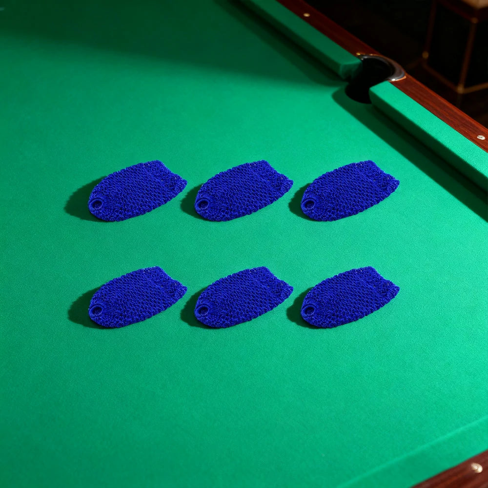 ARIX Deluxe Billiard Pocket Nets, Thick Cotton–Nylon Replacement Set 6-Pack - Blue