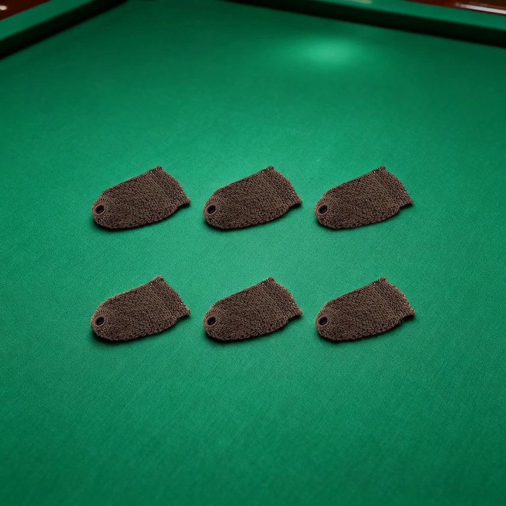 ARIX Deluxe Billiard Pocket Nets, Thick Cotton–Nylon Replacement Set 6-Pack - Brown