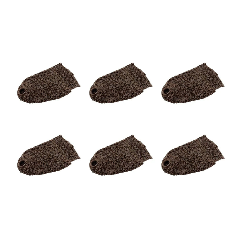 ARIX Deluxe Billiard Pocket Nets, Thick Cotton–Nylon Replacement Set 6-Pack - Brown