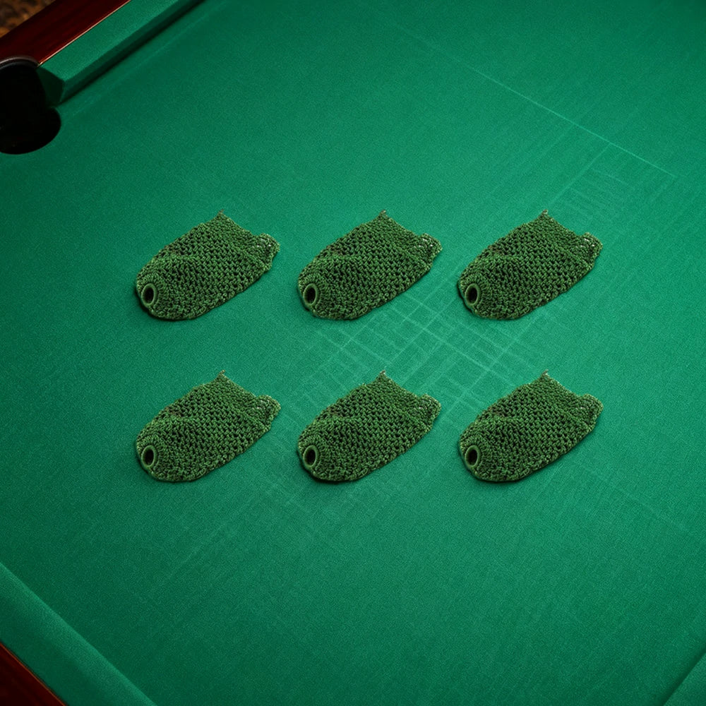 ARIX Deluxe Billiard Pocket Nets, Thick Cotton–Nylon Replacement Set 6-Pack - Green