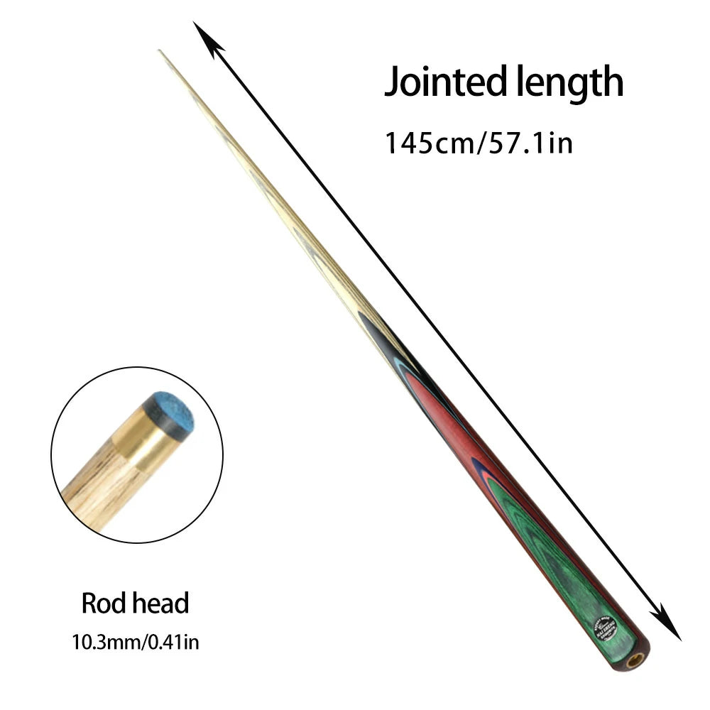 ARIX Billiard Cue 1/2 Split, North American Ash Shaft, 10.3mm Tip, Ebony & Lignum Vitae Splice Butt - 145cm