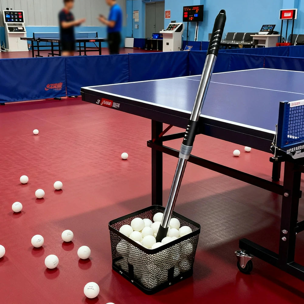 ARIX Ball Collector Adjustable Height Stainless Steel Frame 180-Degree Angle Design - Large Capacity and Durable Net - Black