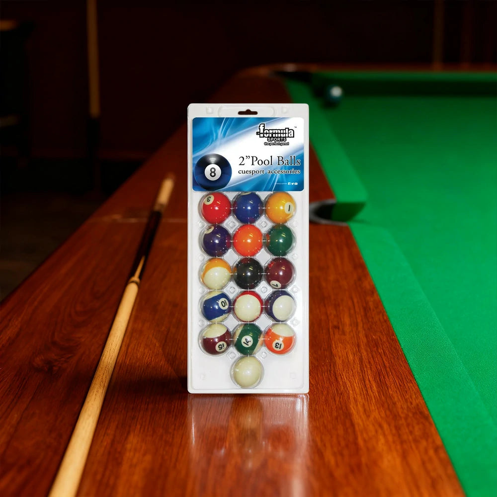 ARIX Standard 2" Pool Balls Set, High-Quality Resin Billiard Balls in Blister Pack - 15 Numbered Balls + Cue Ball