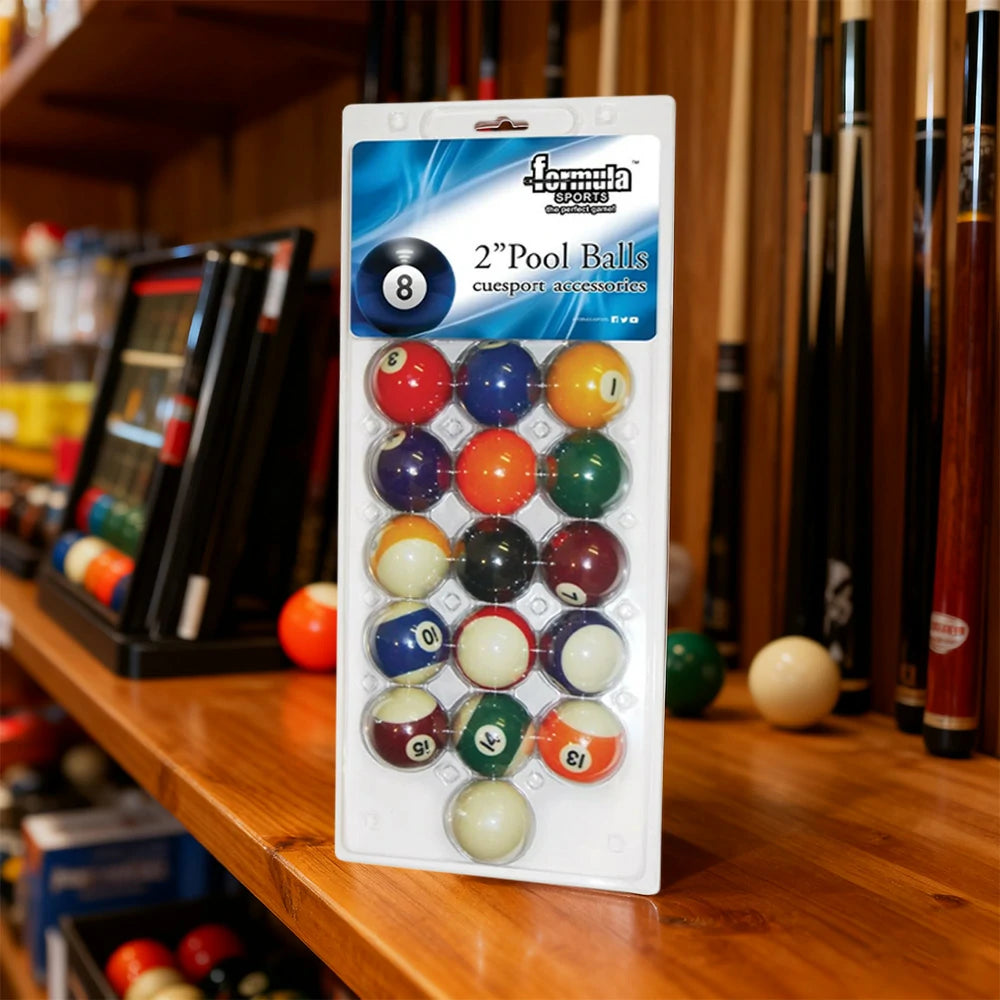 ARIX Standard 2" Pool Balls Set, High-Quality Resin Billiard Balls in Blister Pack - 15 Numbered Balls + Cue Ball