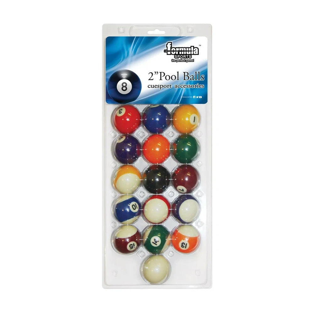 ARIX Standard 2" Pool Balls Set, High-Quality Resin Billiard Balls in Blister Pack - 15 Numbered Balls + Cue Ball