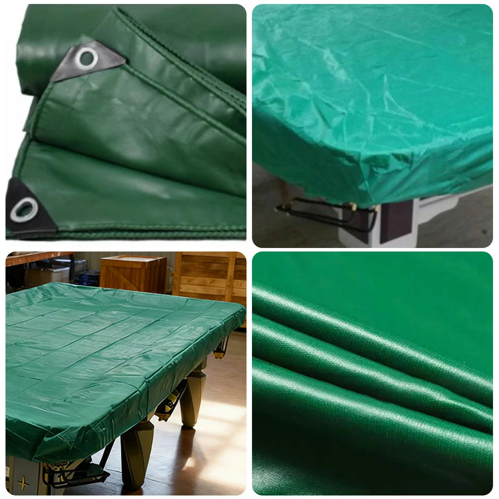 ARIX Waterproof Thickened Faux Leather 9FT Billiard Pool Table Cover – Green, Corner Iron Plate / Elastic Style