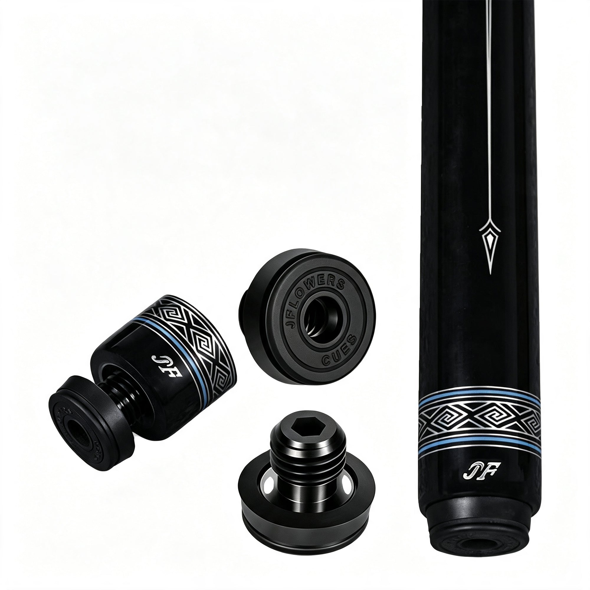 ARIX Carbon Fiber Cue Stick 12.5MM Tip 145CM 1/2 Split Precision Control Professional Billiard Pool Cue Durable Performance - Black