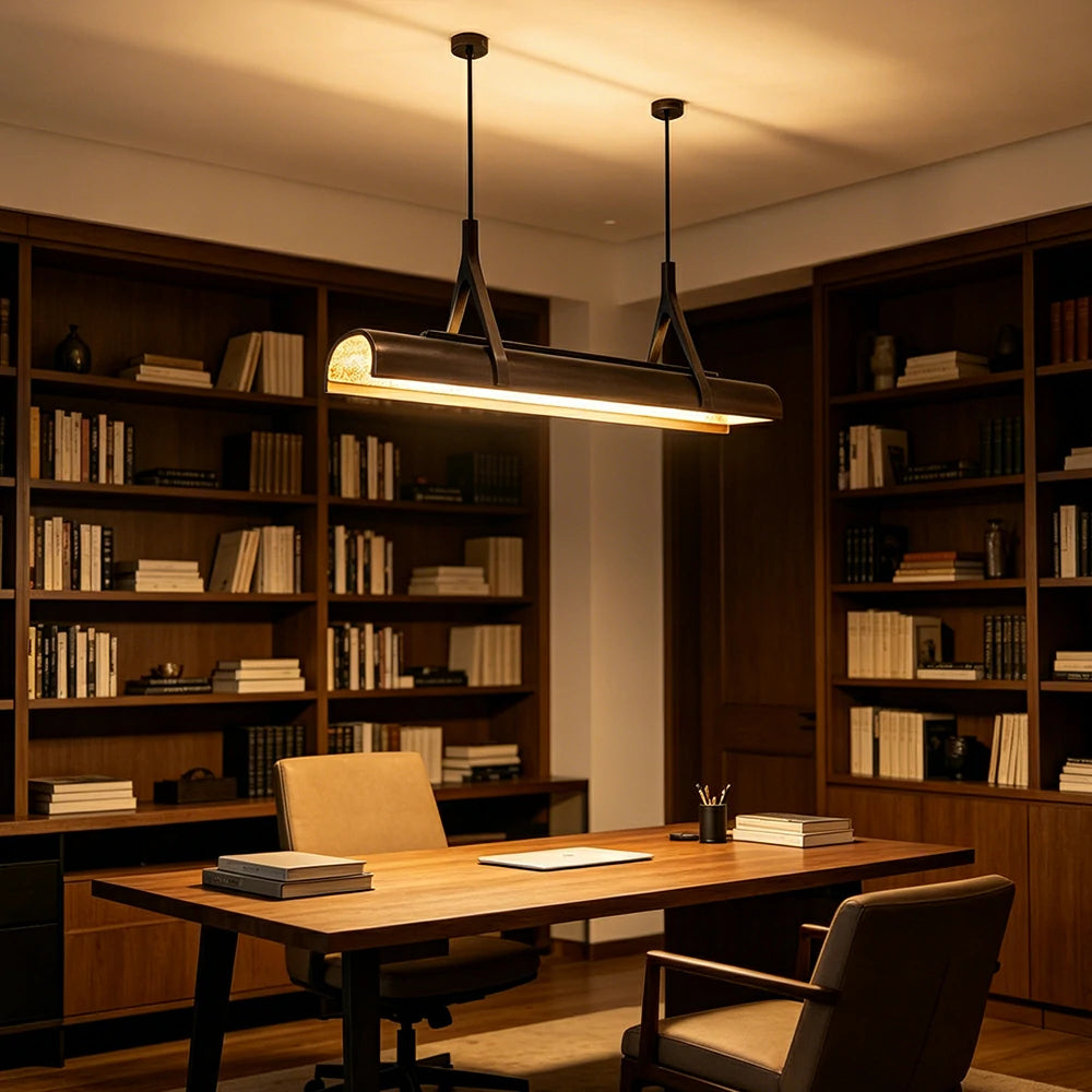 ARIX Modern Linear LED Pendant Light for Dining Room Billiard Table Bar Counter - Black
