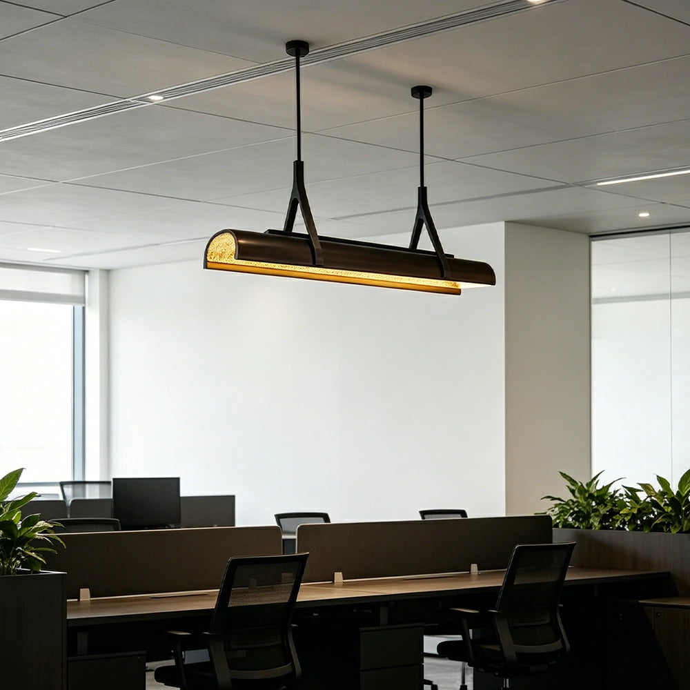 ARIX Modern Linear LED Pendant Light for Dining Room Billiard Table Bar Counter - Black