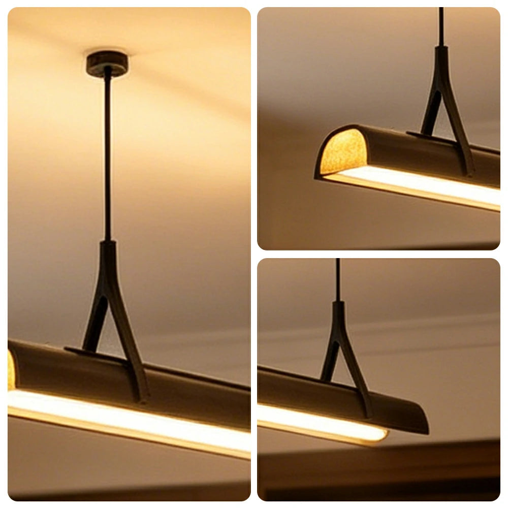ARIX Modern Linear LED Pendant Light for Dining Room Billiard Table Bar Counter - Black