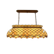 ARIX Tiffany Style Pendant Light Stained Glass Hanging Lamp for Dining Room Bar - Amber