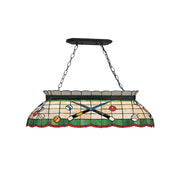 ARIX Tiffany Style Billiards Pendant Light Stained Glass Pool Table Hanging Lamp - Green