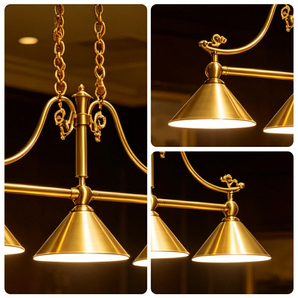 ARIX Vintage 3 Light Pendant Light Brass Hanging Lamp for Billiards Dining Room Bar - Gold