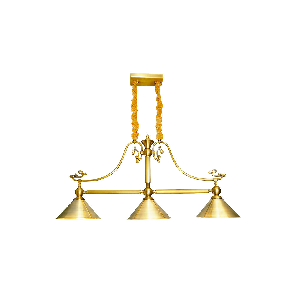 ARIX Vintage 3 Light Pendant Light Brass Hanging Lamp for Billiards Dining Room Bar - Gold