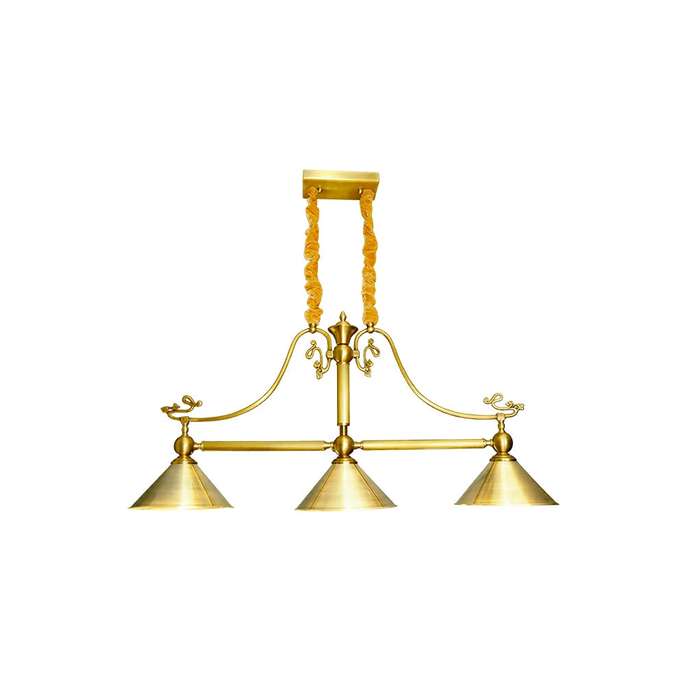 ARIX Vintage 3 Light Pendant Light Brass Hanging Lamp for Billiards Dining Room Bar - Gold
