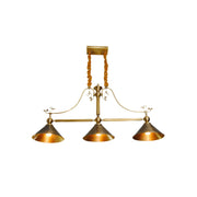 ARIX Vintage 3 Light Billiards Pendant Light Brass Hanging Lamp for Pool Table Bar - Brown