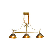 ARIX Vintage 3 Light Billiards Pendant Light Brass Hanging Lamp for Pool Table Bar - Brown