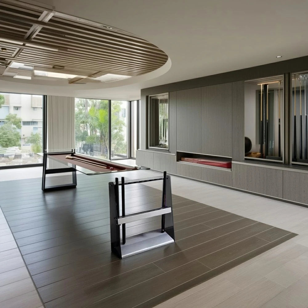 ARIX 10-Hole Acrylic Cue Rack Stable Dual-Slot Rubber Design Modern Wall-Mounted Holder with Non-Slip Base - Black