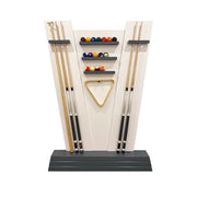 ARIX 6-Hole Billiard Cue Rack Stable Multi-Slot Wood Design with Tournament Crystal Balls Set and Handcrafted Cues
