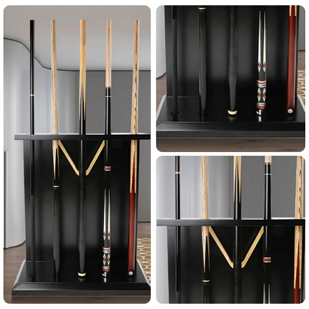 ARIX 5-Hole Beechwood Cue Rack Stable Wide-Base Design Durable Lacquered Finish with Enlarged Slots for Easy Cue Storage