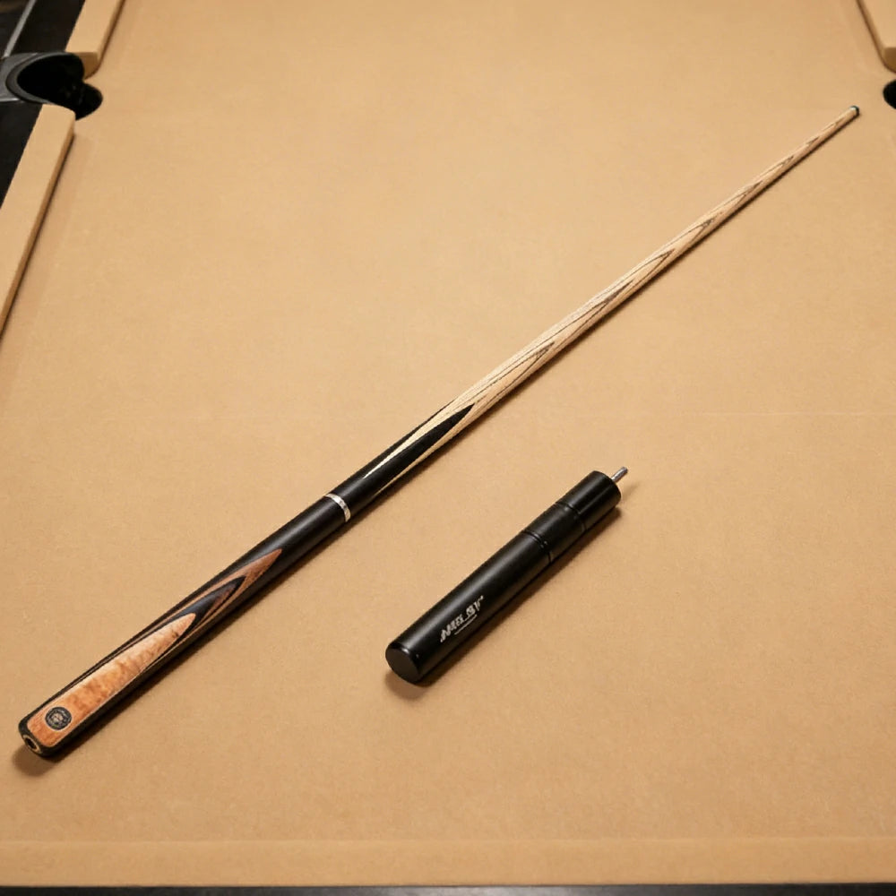 RILEY 3/4 Split Pool Cue - Stable Performance & Easy Handling, Ash Wood Shaft & Ebony Butt, 6-Inch Extension Ready