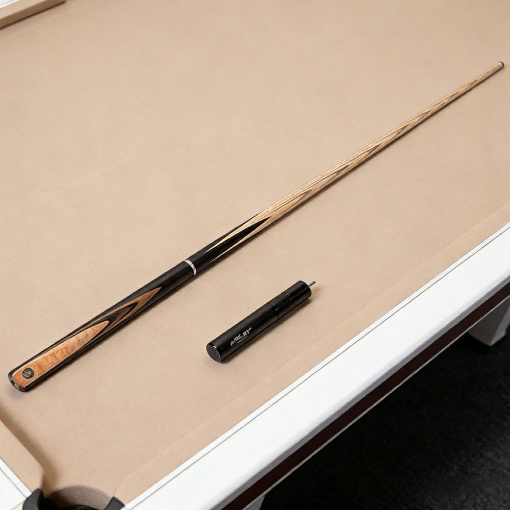 RILEY 3/4 Split Pool Cue - Balanced Feel & Shot Control, Ash Wood Shaft & Ebony Butt, 9.5mm Leather Tip